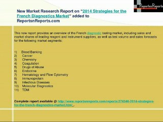 2014 Strategies for the French Diagnostics Market
