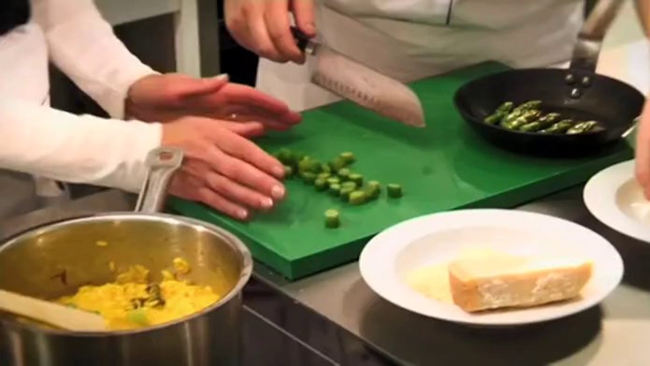 Gedünsteter Kabeljau mit Safranrisotto