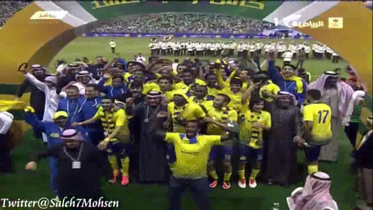 تتويج النصر ببطولة كأس ولي العهد كاملاً