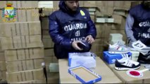 Roma - Lotta alla contraffazione - Sequestrate 57mila paia di scarpe (20.12.13)