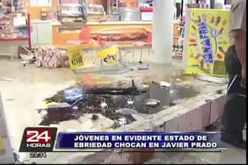 Jóvenes que conducían ebrios se estrellaron contra minimarket en La Victoria