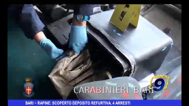 Bari | Rapine: scoperto deposito refurtiva, 4 arresti