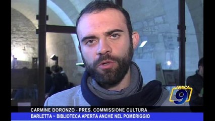 Barletta | Biblioteca aperta anche il pomeriggio