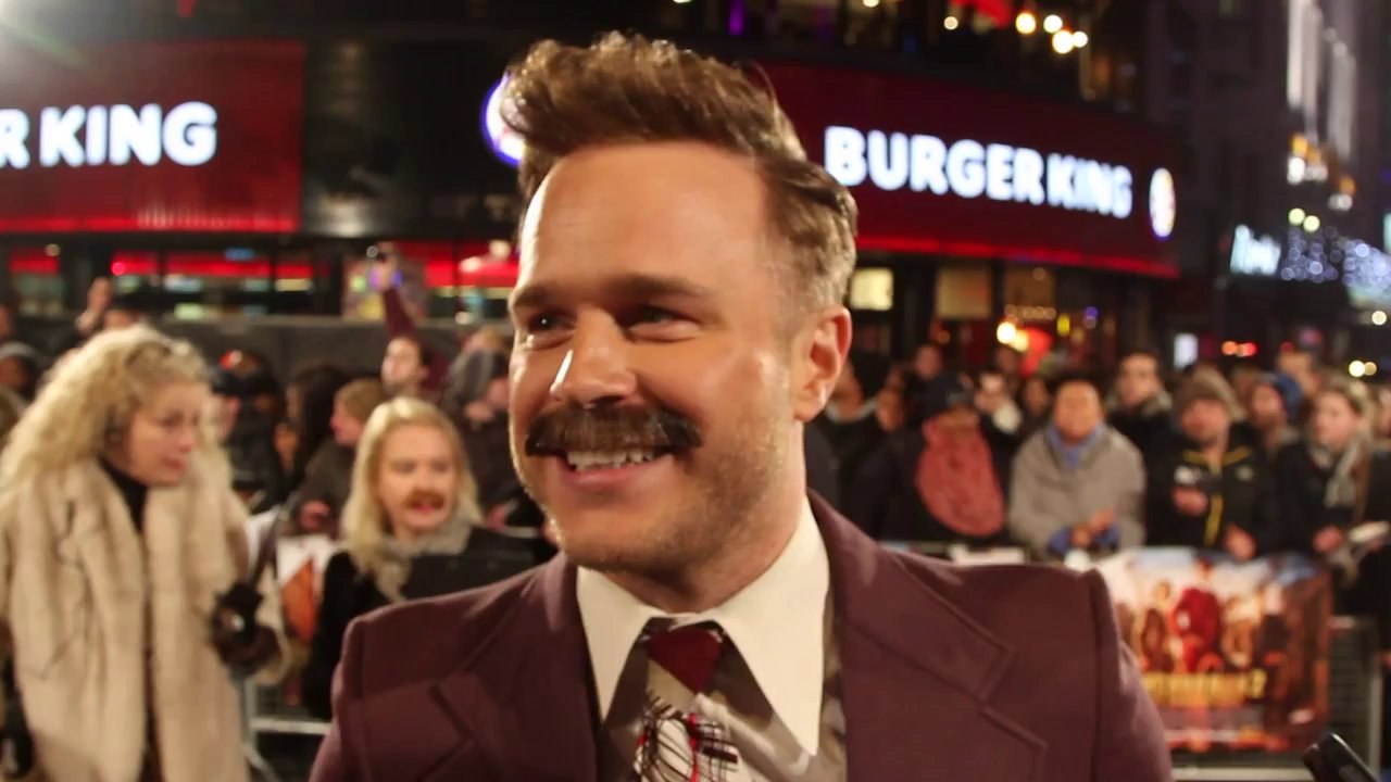 Olly Murs as Ron Burgundy...