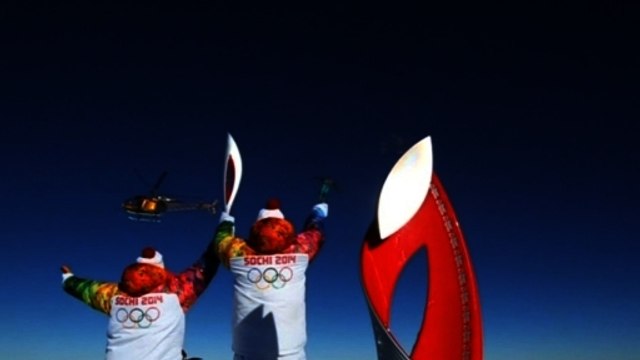 Olympic flame reaches Mount Elbrus, Europe's highest peak