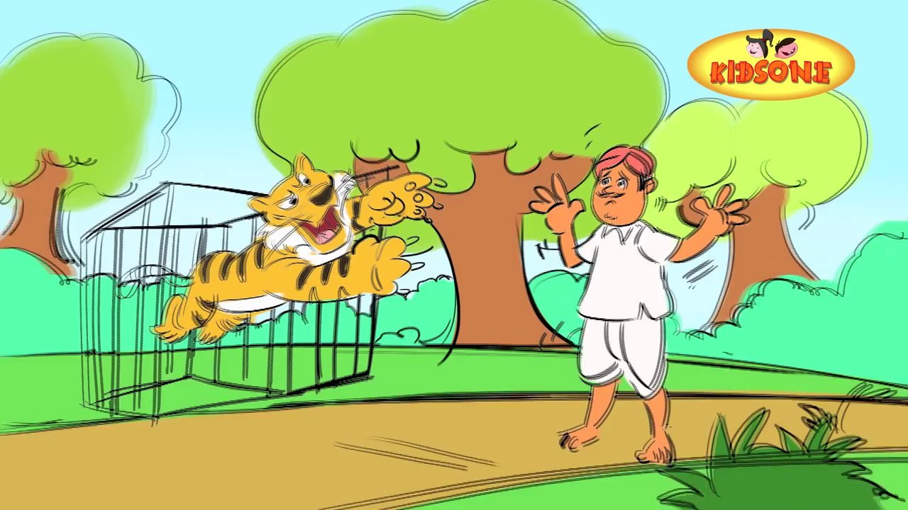 The Farmer and The Tiger Story For Kids | Telugu Moral Stories
