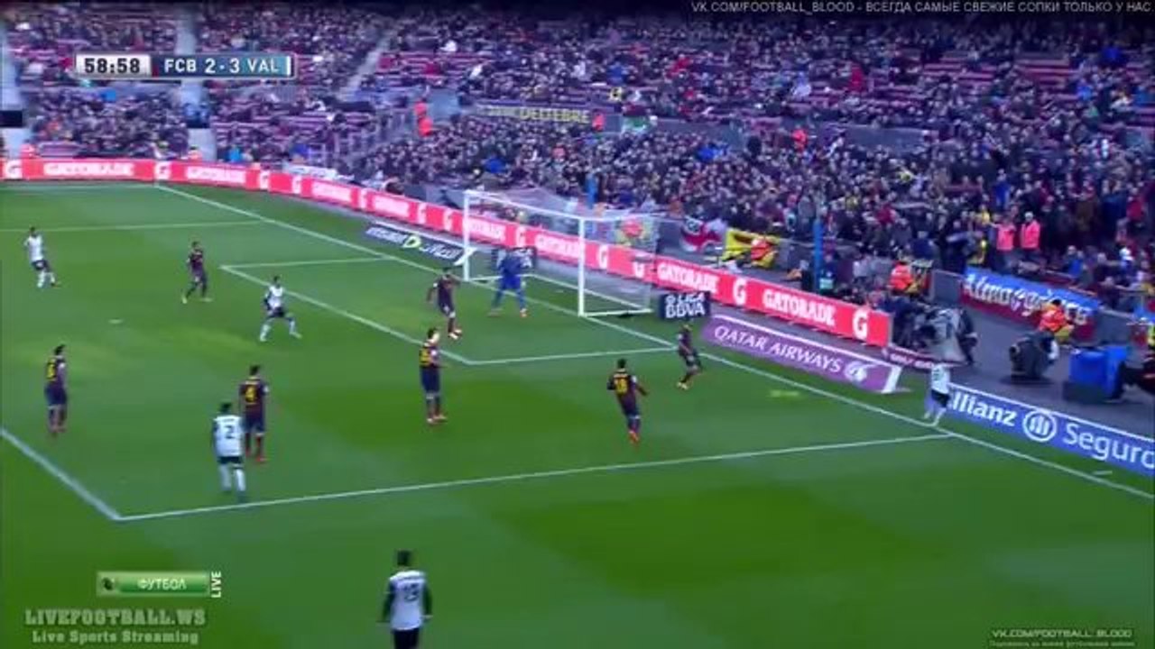 Barcelona 2-3 Valencia (Paco Alcacer Goal)