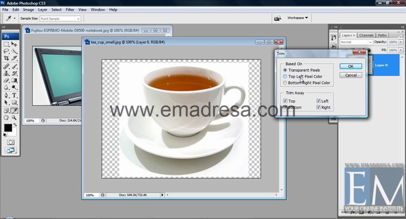 Triming and Croping Basic Photoshop Tutorials in URDU, Hindi by Emadresa