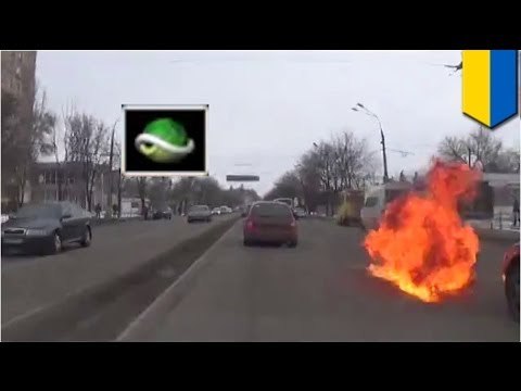 Amazing molotov cocktail car chase in Ukraine then police fight!