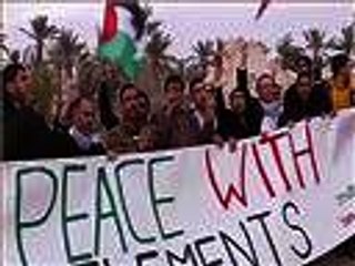 اعتصام فلسطينيين وأجانب بقرية عين حجلة