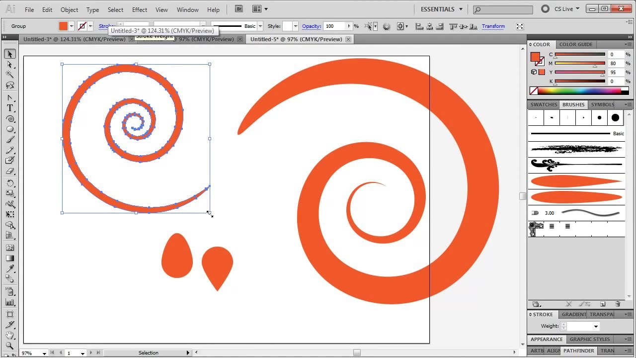 Illustrator Easy Swirls and Spirals Tutorial video Dailymotion