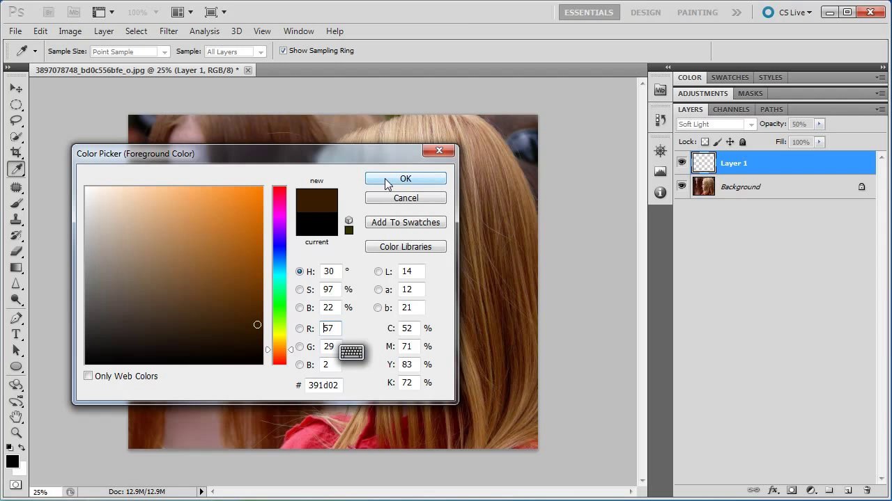 Photoshop: Adjust and Change Hair Color - Tutorial