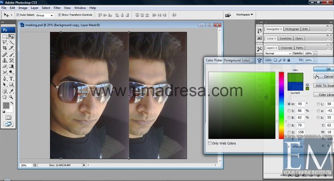 Layer Masking Basic Photoshop Tutorials in URDU, Hindi by Emadresa