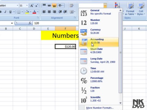 Lesson 14 Number Cell Formating Microsoft Office Excel 2007 2010 free Educational video Training Tutorials in Urdu Hindi language