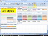 Lesson 19 The Cell Styles Microsoft Office Excel 2007 2010 free Educational video Training Tutorials in Urdu Hindi language