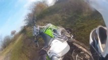 Dirt Bike CRASH - Rider Looses Control Of His Motorcycle