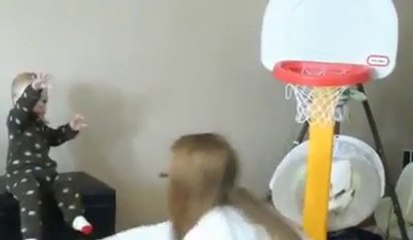15 Months Old Baby Playing Basketball