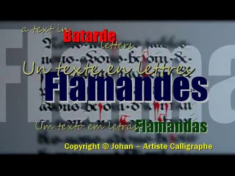 Calligraphy by Johan - Text in BATARDE FLAMANDE alphabet - Artist Johan יוהן סופר Live Calligraphy Calligraphie