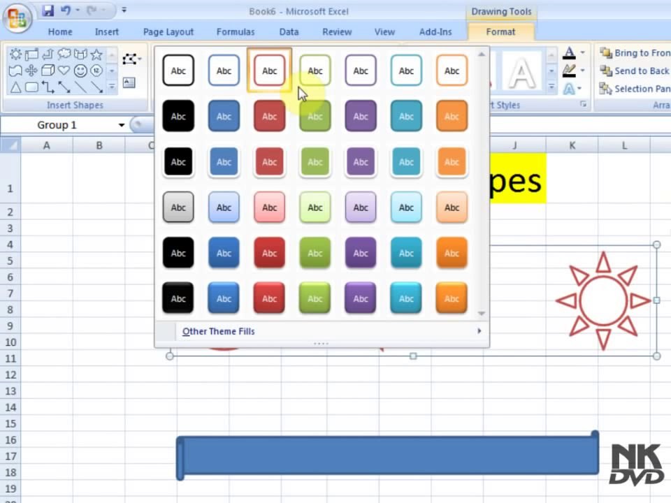 Lesson 50 The Insert Picture Shapes Microsoft Office Excel 2007 2010 free Educational video Training Tutorials in Urdu Hindi language