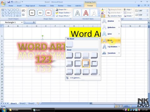 Lesson 60 The Word Art Microsoft Office Excel 2007 2010 free Educational video Training Tutorials in Urdu Hindi language