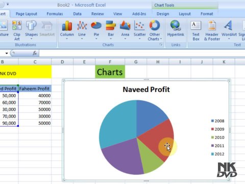 Lesson 65 The Charts Microsoft Office Excel 2007 2010 free Educational video Training Tutorials in Urdu Hindi language