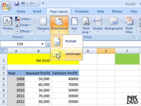 Lesson 67 The Orientation Page Setup Microsoft Office Excel 2007 2010 free Educational video Training Tutorials in Urdu Hindi language