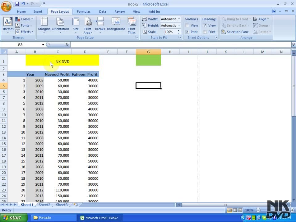 Lesson 73 The Gridlines _ Headings Microsoft Office Excel 2007 2010 free Educational video Training Tutorials in Urdu Hindi language