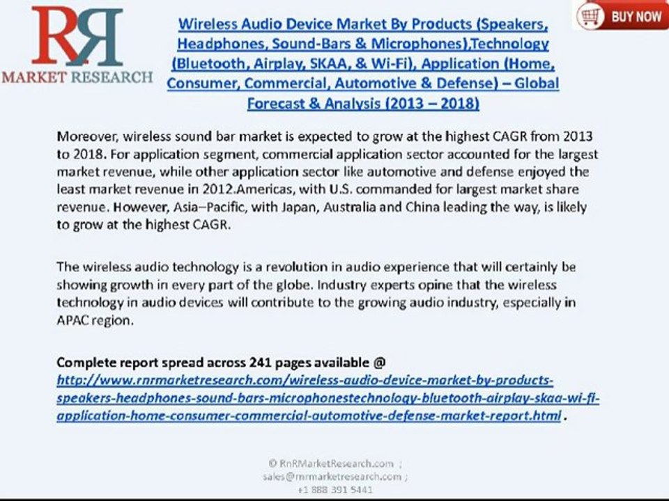 Wireless Audio Device Industry 2018
