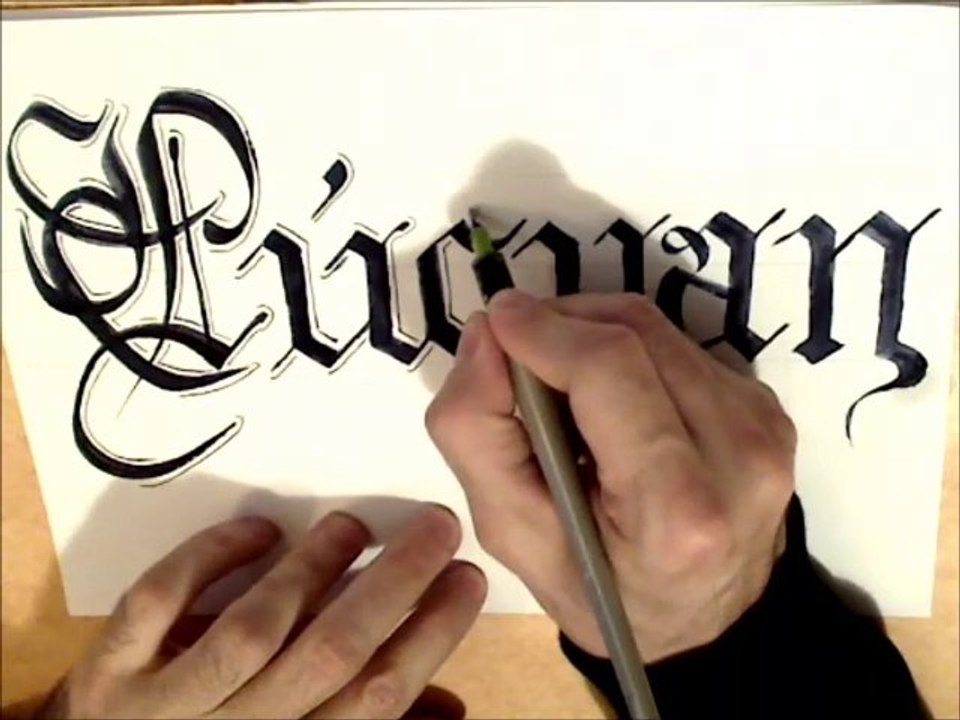 POUR LÚCYAN - Calligraphie Gothique.
