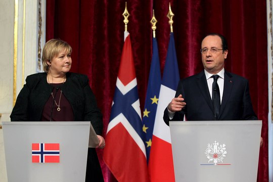 Déclaration avec Mme Erna SOLBERG, Première ministre du Royaume de Norvège