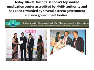 lilavati hospital is considered and appreciated much by society and people of all classes