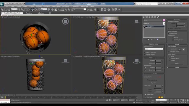 3DS MAX - Making of Basket Ball and Basket