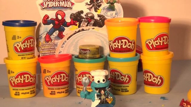 Play Doh Surprise Eggs Spiderman Fighter Pods inside Kinder Egg Style Play Doh Surprise Eggs Cool