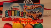 Play Doh Pixar Cars Surprise Eggs and Real Hot Wheels Kinder Egg Surprises