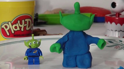 Play Doh Toy Story, The Alien , how to make the Alien from Play Doh with Cookie Monster