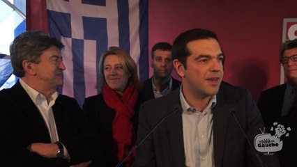 Jean Luc Mélenchon et Martine Billard rencontrent Alexis Tsipras