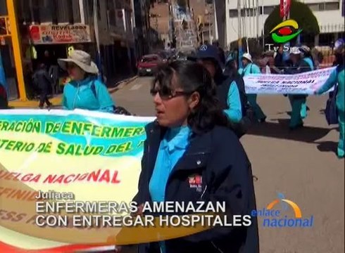 La Federación de Enfermeras del Ministerio de Salud quienes se mantienen en huelga indefinida anuncian que abandonarán los hospitales si el Gobierno Regional de Puno no atienden el pedido de incrementos salariales.