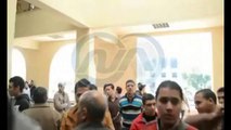 قوات الأمن المركزي أثناء التواجد داخل قاعات الامتحان بكلية التجارة بجامعة الأزهر