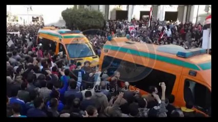 آلاف المواطنين يشيعون جنازة ضحايا حادث الدقهلية الإرهابي