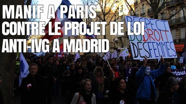 Manif à Paris contre le projet de loi anti-IVG en Espagne