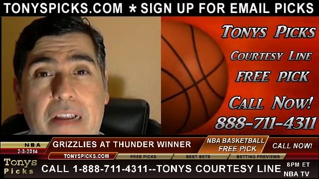 Oklahoma City Thunder vs. Memphis Grizzlies Pick Prediction NBA Pro Basketball Odds Preview 2-3-2014