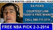 Free NBA Betting Pick Washington Wizards vs. Portland Trailblazers EA Picks TV Show Las Vegas Odds by Dave Scandaliato 2/3/2014