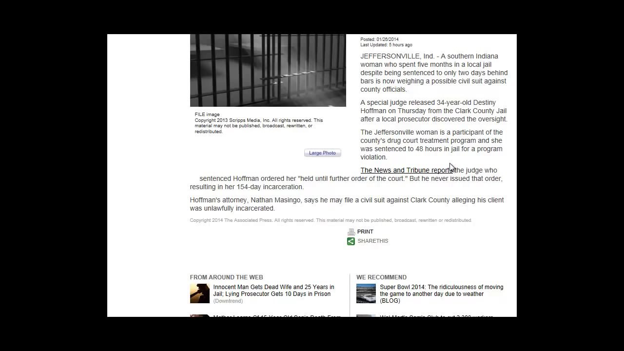 Indiana woman sentence to 2 days but end up serving 154 days WTF_