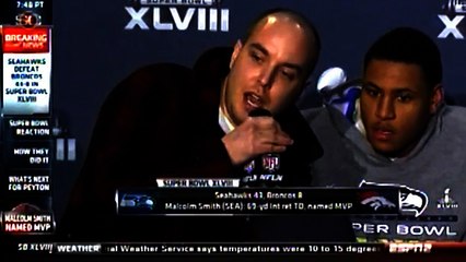 9/11 Truther Gets By Super Bowl Security And Into Malcolm Smith MVP Interview