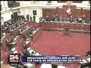 Megacomisión concluye que Alan García fue parte de una &quot;organización delictiva&quot; (1/2)