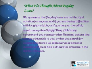 Wage Day Advance Services of Quick Money