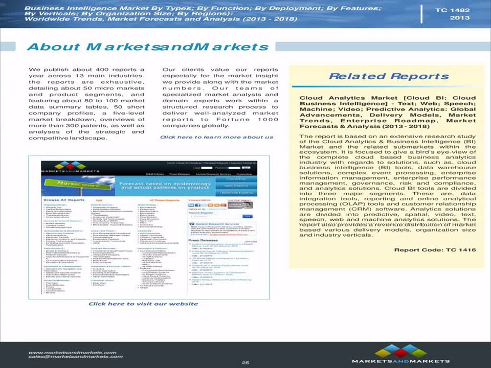 Business Intelligence Market Forecasts and Analysis - 2018