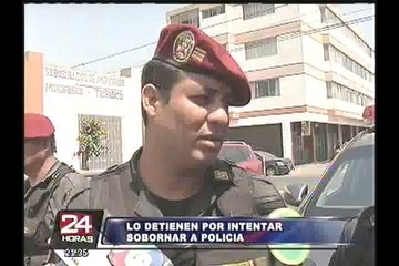 Policía detiene a sujeto que intento sobornarlo con veinte soles