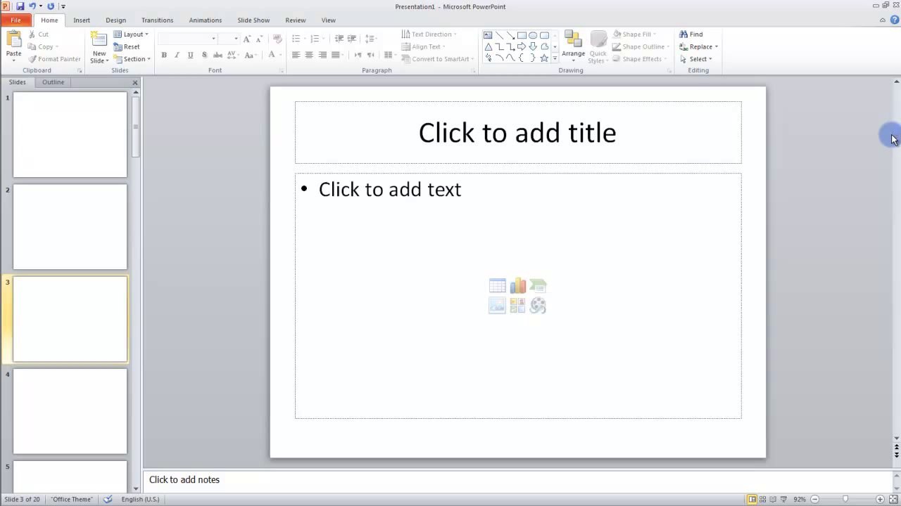 Lesson 01.6 The Scroll Bars - MS PowerPoint Urdu and Hindi language by Microsoft Office Power Point 2010  free online video Training Tutorials