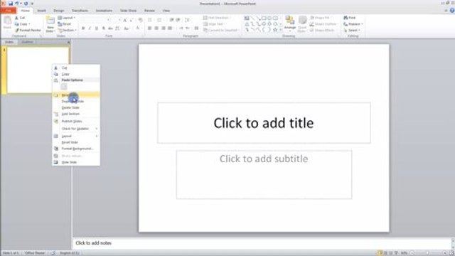 Lesson 02.2 Inserting New Slides - MS PowerPoint Urdu and Hindi language by Microsoft Office Power Point 2010 free online video Training Tutorials